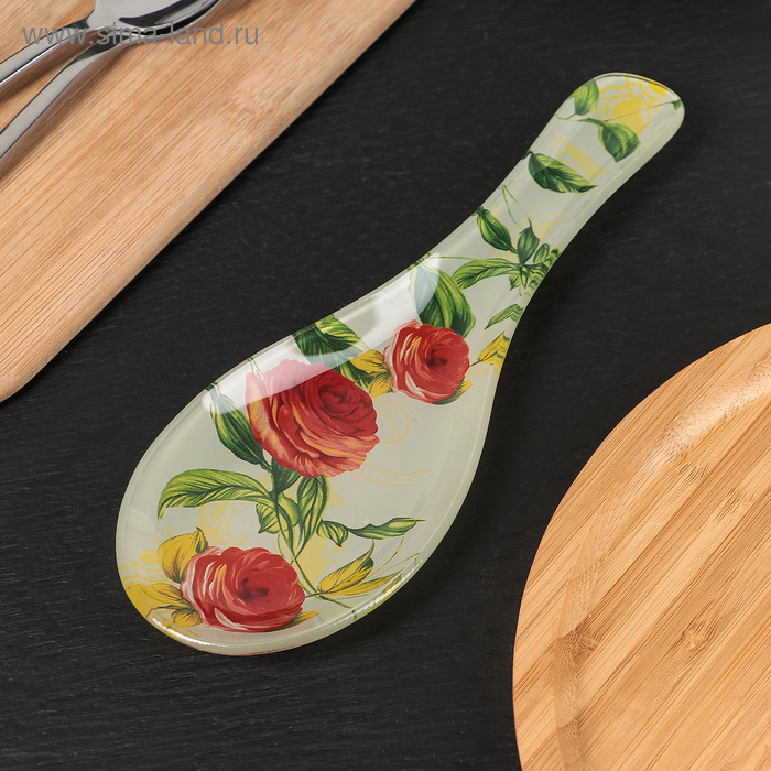 Подставка под ложку Доляна «Чайная роза», 23×8 см - Фото 1