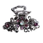 краб д/волос под капельное серебро 4,5 см ромашка узор - Фото 1