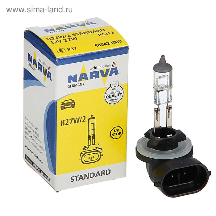 Лампа автомобильная Narva Standard, H27W/2, 12 В, 27 Вт - Фото 1