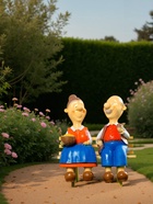 Садовая фигура из полистоуна «Бабка с дедкой», 54×48×22 см - Фото 3