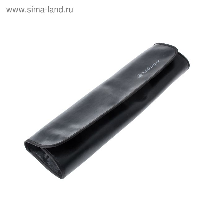 Пенал-скрутка для кистей на кнопках, 300 х 350, на 6 предметов, клапан ПВХ, кож.зам черный - Фото 1