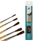 Набор кистей для художника серии «Художник», мех белки, 5 штук: круглые № 1, 2, 3, 4, 5 - Фото 1