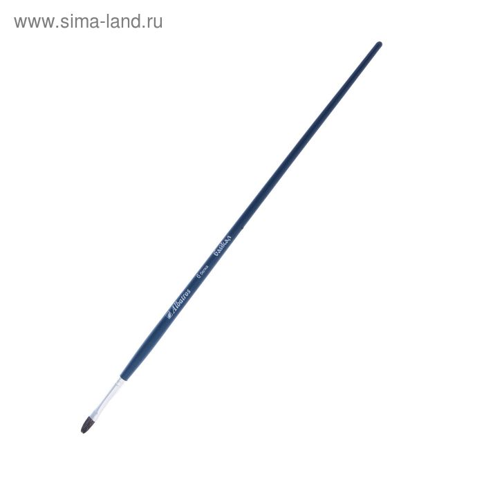 Кисть Белка Овальная, серия "Байкал" № 6, d-6 мм, L-12 мм (удлинённая ручка) - Фото 1