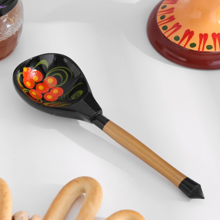 Ложка деревянная «Чернушка», хохлома, МИКС - Фото 1