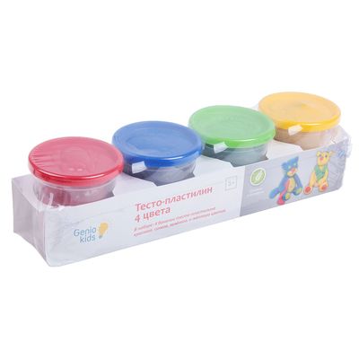 Набор для лепки "Тесто-пластилин" большой, 4 цвета