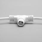 Шнур питания для сосулек 2 выхода, белая нить - Фото 2