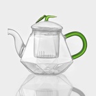Заварочный чайник «Грин», 600 мл, стеклянное сито, прозрачный - Фото 1