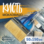 Кисть-макловица ТУНДРА, смешанная щетина, пластиковая рукоятка, 50×150 мм - Фото 1