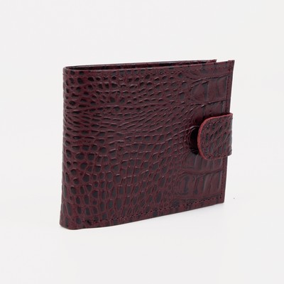 Кошелёк женский «Кайман» на кнопке, 11.5×1.5×9 см, однотонный, бордовый