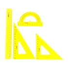 Набор геометрический "Стамм" Neon Cristal, средний (линейка 20 см, треугольник 9 см 45*, треугольник 13 см 30*, транспортир 10 см 180*), микс - Фото 4