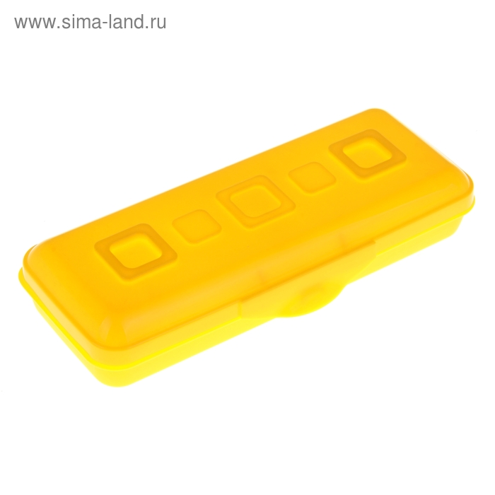 Пенал пластиковый футляр 90х210х40 мм "Премиум", желтый - Фото 1