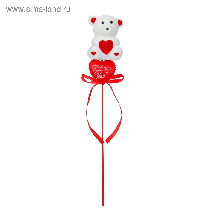 Игрушка из пенопласта «Мишка с сердцем», сердечко с лентой - Фото 1