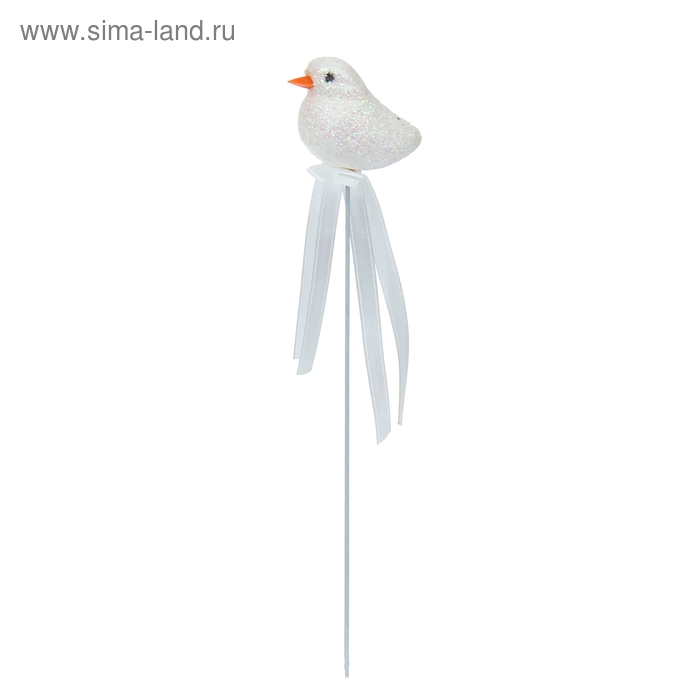 Игрушка из пенопласта «Птичка», белая с лентой - Фото 1