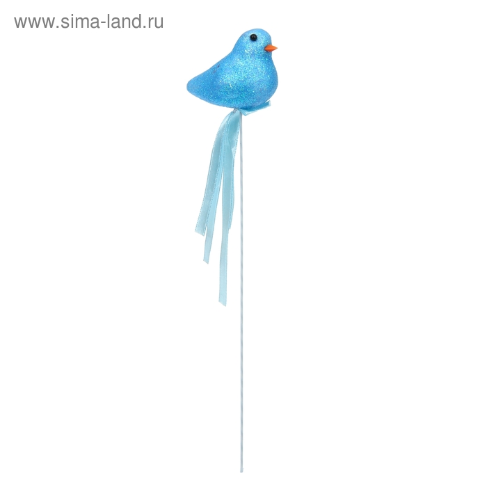 Игрушка из пенопласта «Птица», голубая с лентой - Фото 1