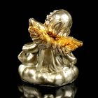 Сувенир полистоун "Ангелочек с игрушкой" под бронзу с золотыми крыльями МИКС 6,5х4,5 см - Фото 4