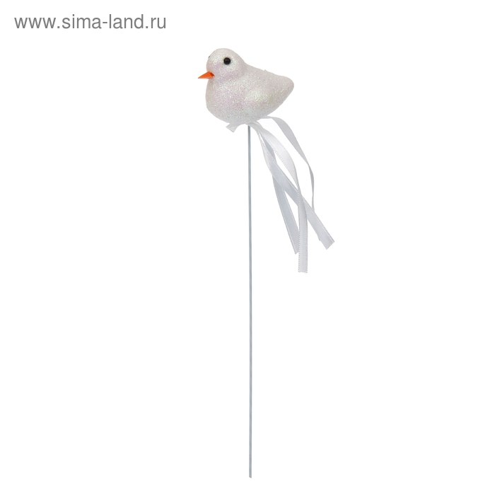 Игрушка из пенопласта «Птица», белая с лентой - Фото 1