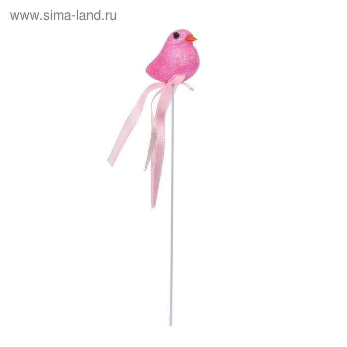 Игрушка из пенопласта «Птичка», розовая с лентой - Фото 1