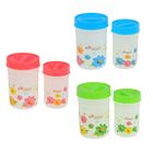 Набор банок для сыпучих продуктов с ложками "Все под рукой", 2 шт: банка 7,5х12 см 400 мл, банка 9х14 см 600 мл, цвет МИКС - Фото 3