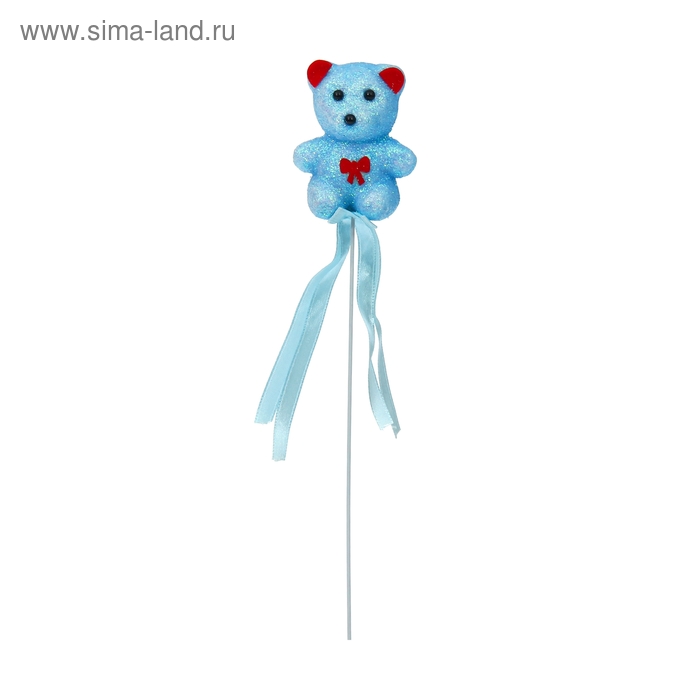 Игрушка из пенопласта «Мишка», голубой с бантиком и лентой - Фото 1
