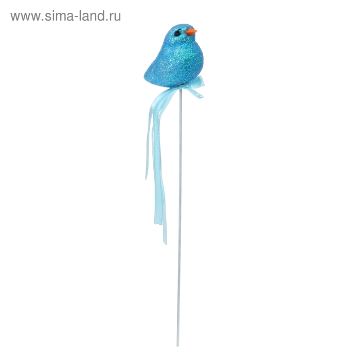Игрушка из пенопласта «Птичка», голубая с лентой - Фото 1