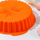 Форма для выпечки Доляна «Рифлёный круг. Звезда», силикон, 28×5.5 см, с ручками, МИКС - Фото 2