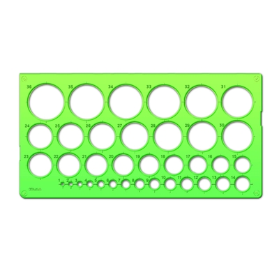 Трафарет «Стамм. Окружности», 1-36 мм, пластик, зелёный