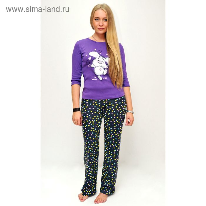 Комплект женский (фуфайка, брюки) ТК-538Д МИКС, р-р 48  интерлок - Фото 1