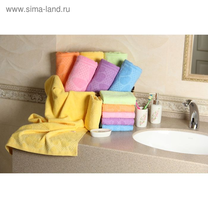 Полотенце махровое "Этель" Ариа желтый 70*140 см, 100% хлопок, 400гр/м2 - Фото 1