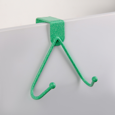 Вешалка на дверь на 2 крючка «Лайт», 17×12×5,5 см, цвет МИКС