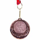 Медаль тематическая 033 "Футбол" диам 4 см. Цвет бронз - Фото 2