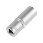 Головка торцевая шестигранная удлиненная ТУНДРА, под квадрат 1/2", 21 мм, CrV - Фото 2