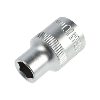 Головка торцевая шестигранная ТУНДРА, под квадрат 1/2", 10 мм, CrV