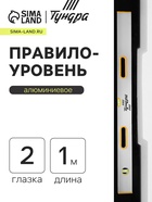 Правило-уровень алюминиевое ТУНДРА, 2 глазка, 2 рукоятки, 1 м - Фото 2