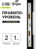 Правило-уровень алюминиевое ТУНДРА, 2 глазка, 2 рукоятки, 1 м - Фото 1