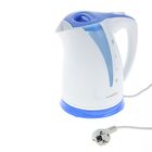 Чайник электрический Luazon LPK-1702, 2 л, 2200 Вт, бело-синий - Фото 1