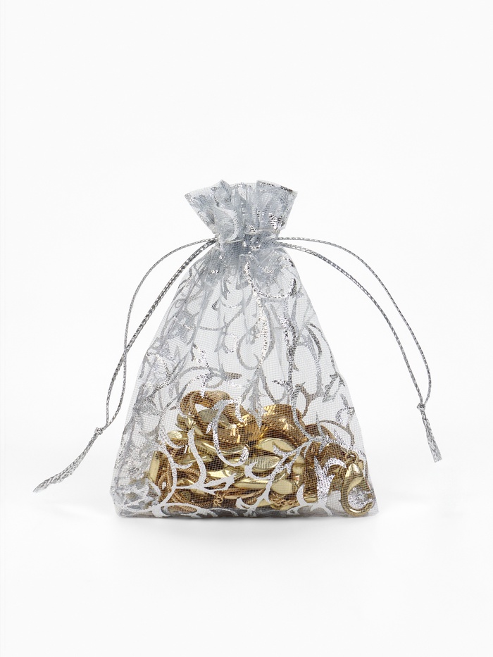 Мешочек подарочный «Узор серебристый», 7×9 см, цвет серебро - Фото 1