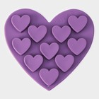 Форма для конфет и шоколада Доляна «Сердечки», силикон, 15×14.5×1.5 см, 10 ячеек, МИКС - Фото 2