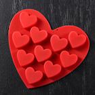 Форма для конфет и шоколада Доляна «Сердечки», силикон, 15×14.5×1.5 см, 10 ячеек, МИКС - Фото 7