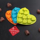 Форма для конфет и шоколада Доляна «Сердечки», силикон, 15×14.5×1.5 см, 10 ячеек, МИКС - Фото 8