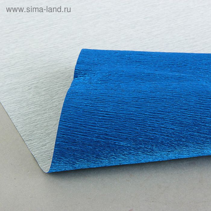 Бумага гофрированная, 805 "Синий, металл", 0,5 х 2,5 м - Фото 1
