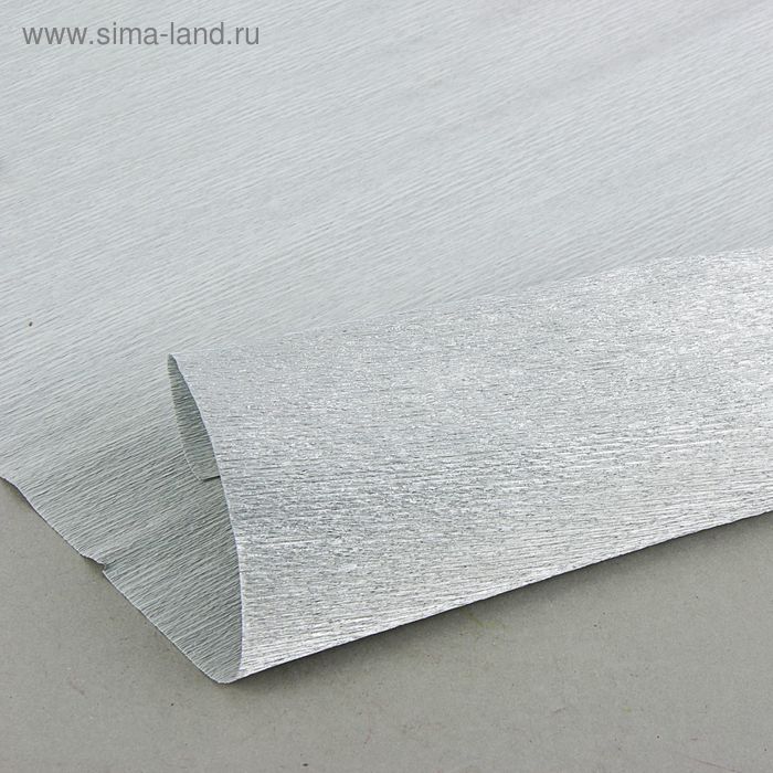 Бумага гофрированная, 802 "Серебро, металл", 0,5 х 2,5 м - Фото 1