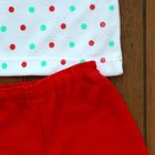 Детский костюм "Горошек": футболка, шорты, на 6-12 мес, цвет красный - Фото 3