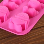 Форма силиконовая для выпечки Доляна «Кролик, мишка, пингвин», 25,5×16,8×2,8 см, 6 ячеек, цвет МИКС - Фото 3