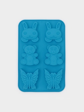 Форма для выпечки Доляна «Животные. Зоопарк», силикон, 26×17 см, 6 ячеек (7.2×6.4 см), МИКС