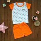 Детский костюм "Горошек": футболка, шорты, на 0-6 мес, цвет оранжевый - Фото 1