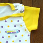 Детский костюм "Горошек": футболка, шорты, на 0-6 мес, цвет желтый - Фото 2