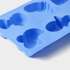 Форма для выпечки Доляна «Праздник.Для новорожденных», силикон, 28.5×16.5 см, 6 ячеек (8×5.7 см), голубая - Фото 5