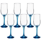 Набор бокалов для шампанского 200 мл "Синяя ножка", 6 шт - Фото 1