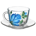 Набор для чая "Цветы гжель", 12 предметов: 6 кружек 200 мл, 6 блюдец d=13 см - Фото 5