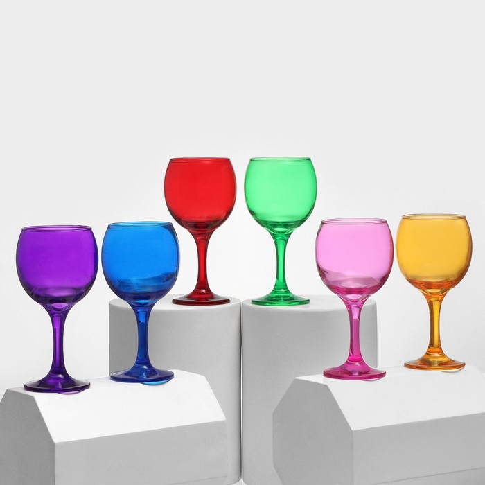 Набор бокалов для вина «Радуга», 290 мл, 6 шт